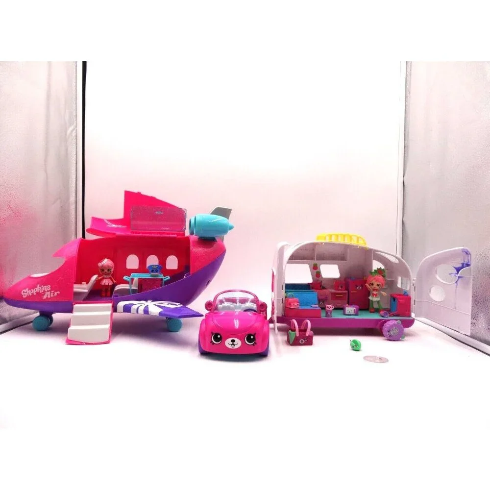Shopkins air‎ Shoppies Dolls Air Skyanna's Jet Plane Airplane Camper and car